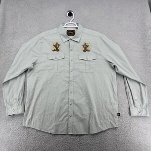 Howler Bros Gaucho Snap Shirt XXL Green  Cactus Embroidered Pearl Snap Western